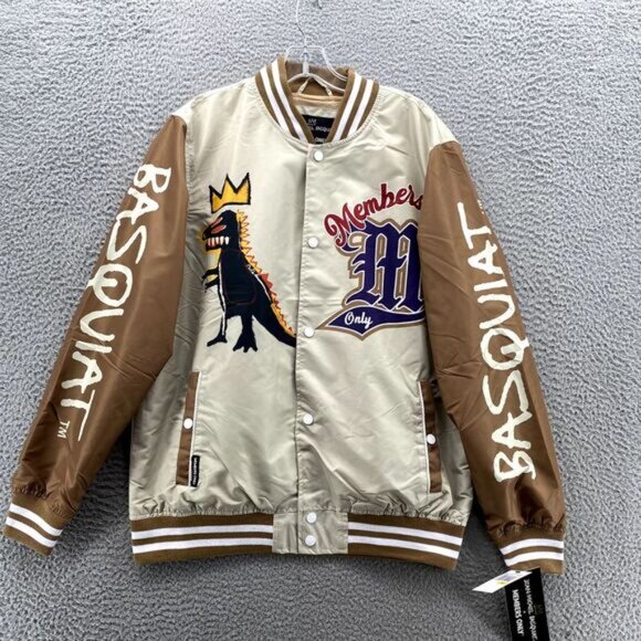 Jean Michel Basquiat x Members Only Bomber Mens Med Varsity Mona Lisa Streetwear - Picture 2 of 12